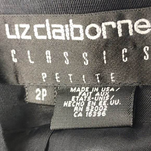 Liz Claiborne Petite Classics Three Button Black Blazer Size 2P - Picture 11 of 13